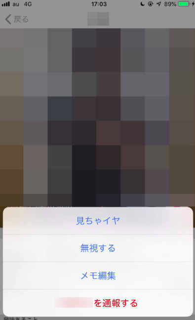 ハッピーメール 相手のプロフィールで「見ちゃイヤ」を選ぶ ハッピーメール 相手のプロフィールで「見ちゃイヤ」を選ぶ