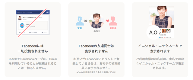 Omiai(オミアイ) Facebook利用で安心の婚活アプリ「Omiai」 Omiai(オミアイ) Facebook利用で安心の婚活アプリ「Omiai」