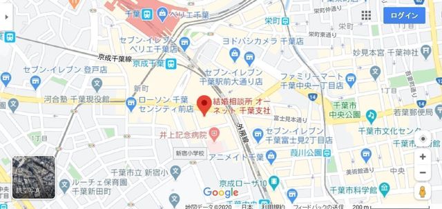 結婚相談所 オーネット千葉支社へのアクセス地図 結婚相談所 オーネット千葉支社へのアクセス地図