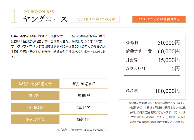 クラブマリッジ ヤングコース クラブマリッジ ヤングコース