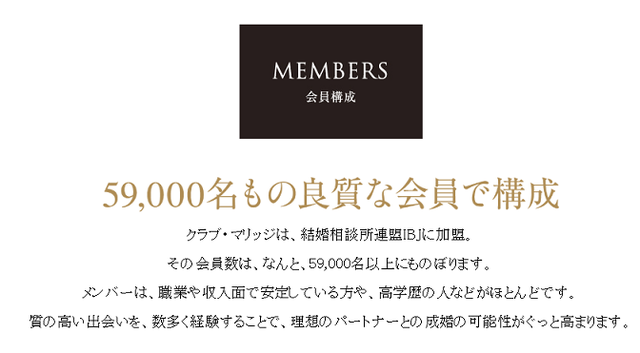クラブマリッジ クラブマリッジの会員データ クラブマリッジ クラブマリッジの会員データ