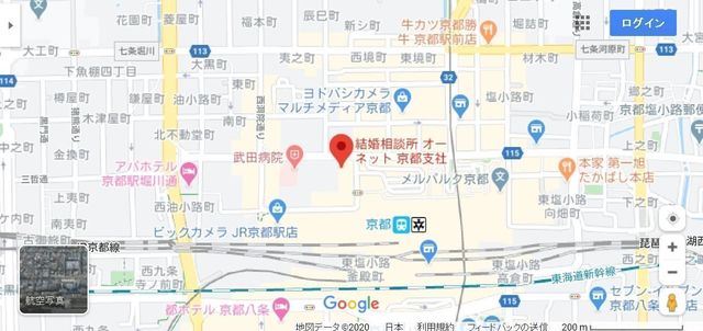 結婚相談所 オーネット 京都支社へのアクセス地図 結婚相談所 オーネット 京都支社へのアクセス地図