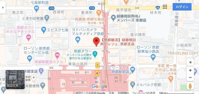 結婚相談所 ノッツェ 京都支店へのアクセス地図 結婚相談所 ノッツェ 京都支店へのアクセス地図