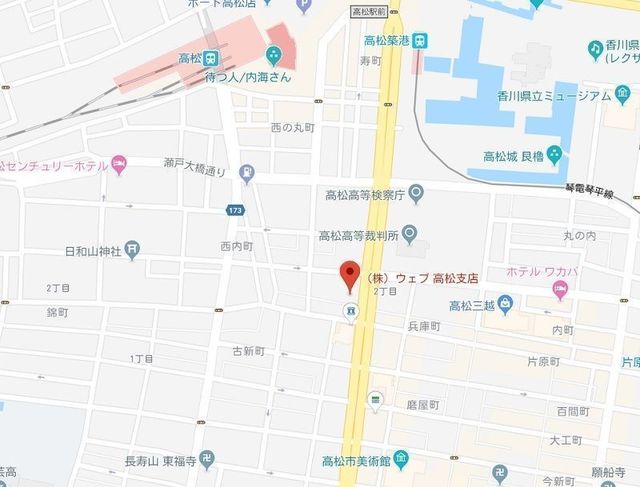 結婚相談所 ウェブ高松支店のアクセス地図
結婚相談所 ウェブ高松支店のアクセス地図