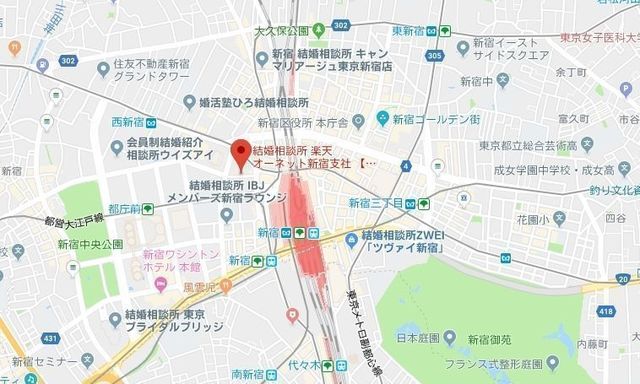 婚活のコツ 楽天オーネット新宿支社のアクセス地図
婚活のコツ 楽天オーネット新宿支社のアクセス地図