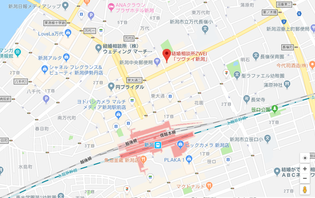 婚活恋活アプリ ツヴァイ新潟のアクセス地図 婚活恋活アプリ ツヴァイ新潟のアクセス地図