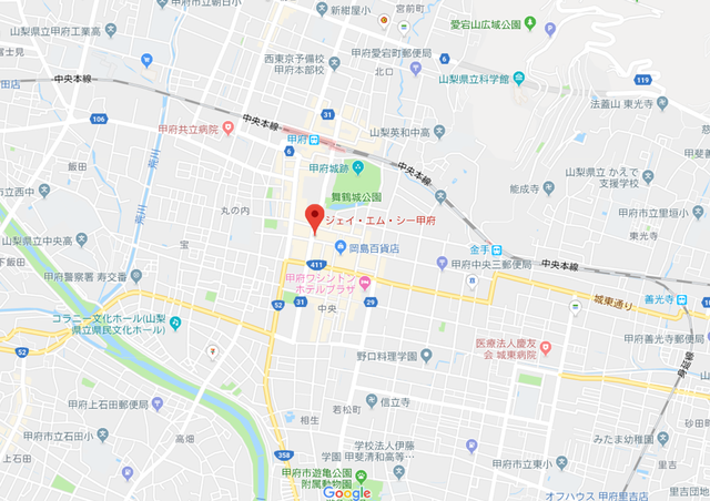 結婚相談所 JMC甲府のアクセス地図
結婚相談所 JMC甲府のアクセス地図