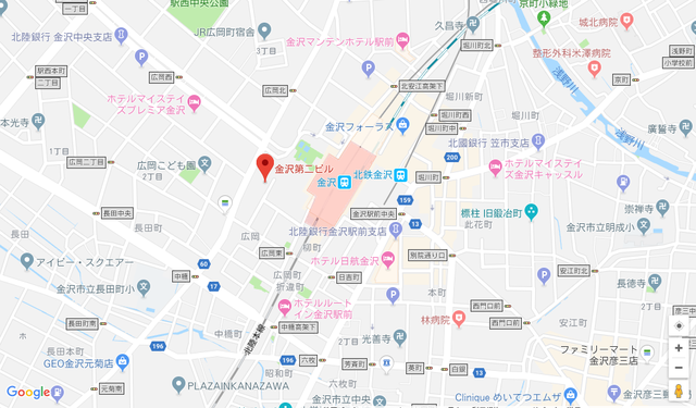 婚活恋活アプリ ウェブ金沢支店のアクセス地図
婚活恋活アプリ ウェブ金沢支店のアクセス地図