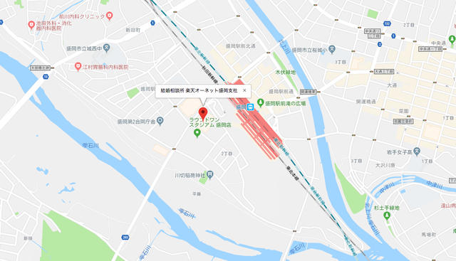 婚活恋活アプリ 楽天オーネット 盛岡支店のアクセス地図 婚活恋活アプリ 楽天オーネット 盛岡支店のアクセス地図