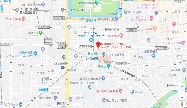 婚活恋活アプリ ノッツェサテライト松山のアクセス地図
婚活恋活アプリ ノッツェサテライト松山のアクセス地図