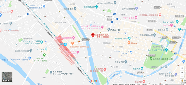 婚活恋活アプリ ツヴァイ盛岡のアクセス地図 婚活恋活アプリ ツヴァイ盛岡のアクセス地図