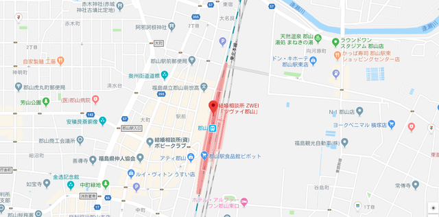 結婚相談所 ツヴァイ郡山のアクセス地図
結婚相談所 ツヴァイ郡山のアクセス地図