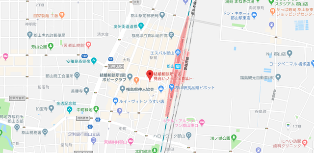 結婚相談所 ノッツェ 郡山支店のアクセス地図
結婚相談所 ノッツェ 郡山支店のアクセス地図
