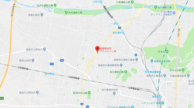 結婚相談所 アエルふくしま へのアクセス地図
結婚相談所 アエルふくしま へのアクセス地図